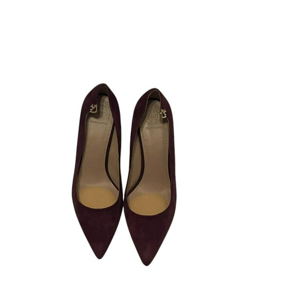Tory Burch Elizabeth 85mm heels Suede Leather Royal Port Size 8.5 - Picture 6 of 12